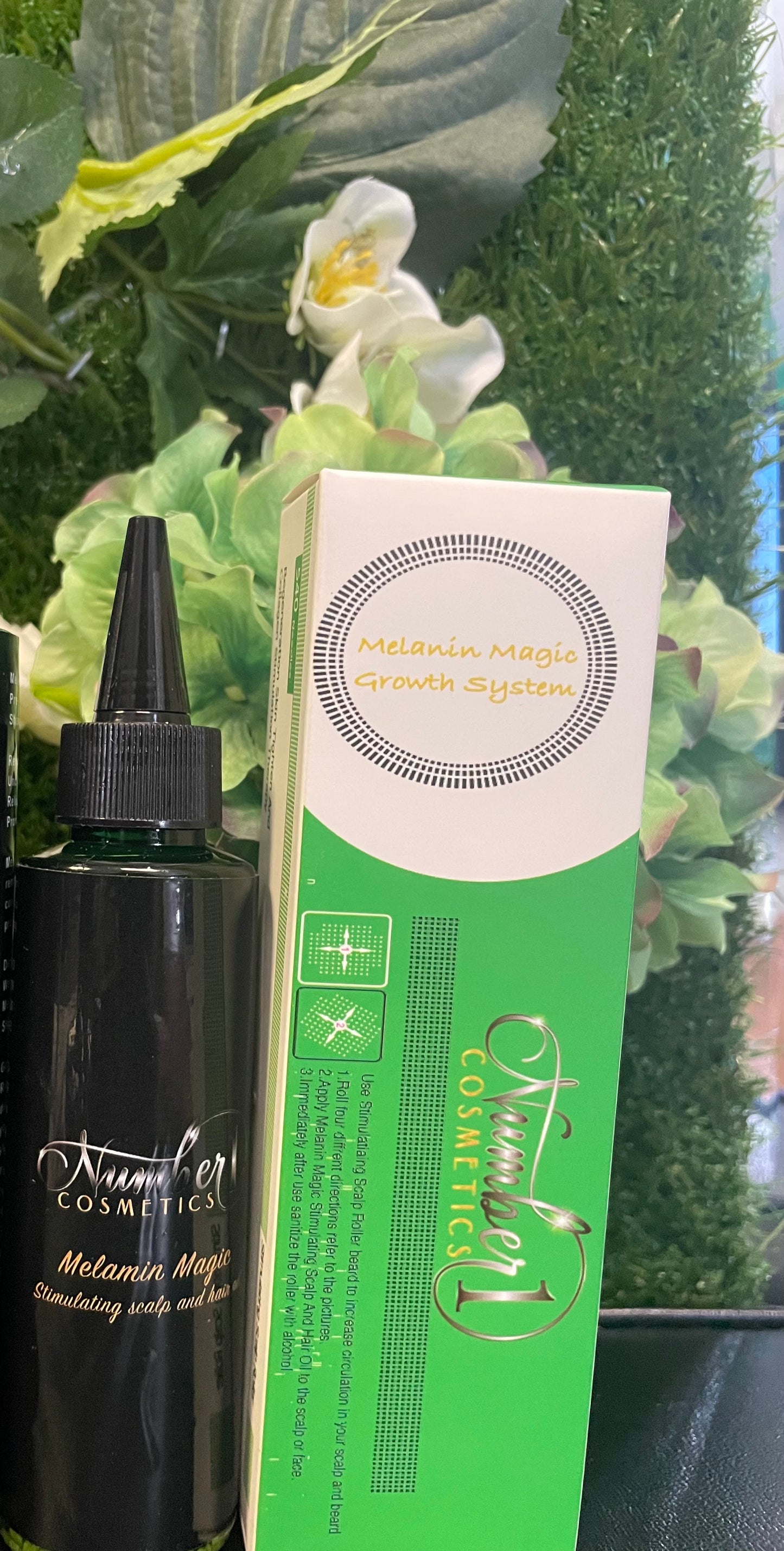 Melanin Magic Stimulating Growth and Hair Oil and Stimulating Scalp Roller